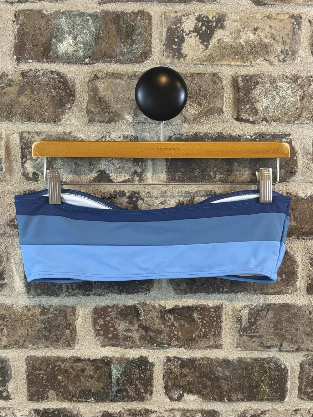 SHEIN Swim Women’s Two-Tone Blue Bandeau Bikini Set Size L